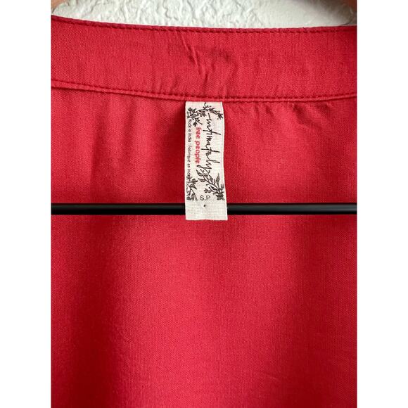 Free People Call Me Later Red Ruffle Sleeve Bodysuit - Size: Small - EUC - Picture 7 of 7